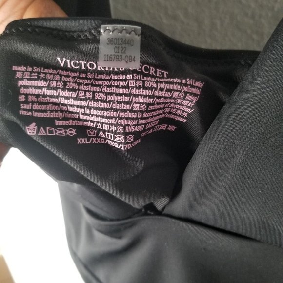 Victoria's Secret Black Deep V Neck Plunge Swimsuit size XXL - Picture 3 of 9